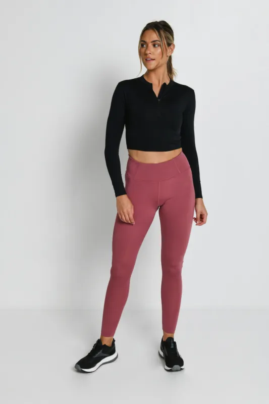 Focus High Waisted Sports Leggings - Dusty Pink sold by LOVALL