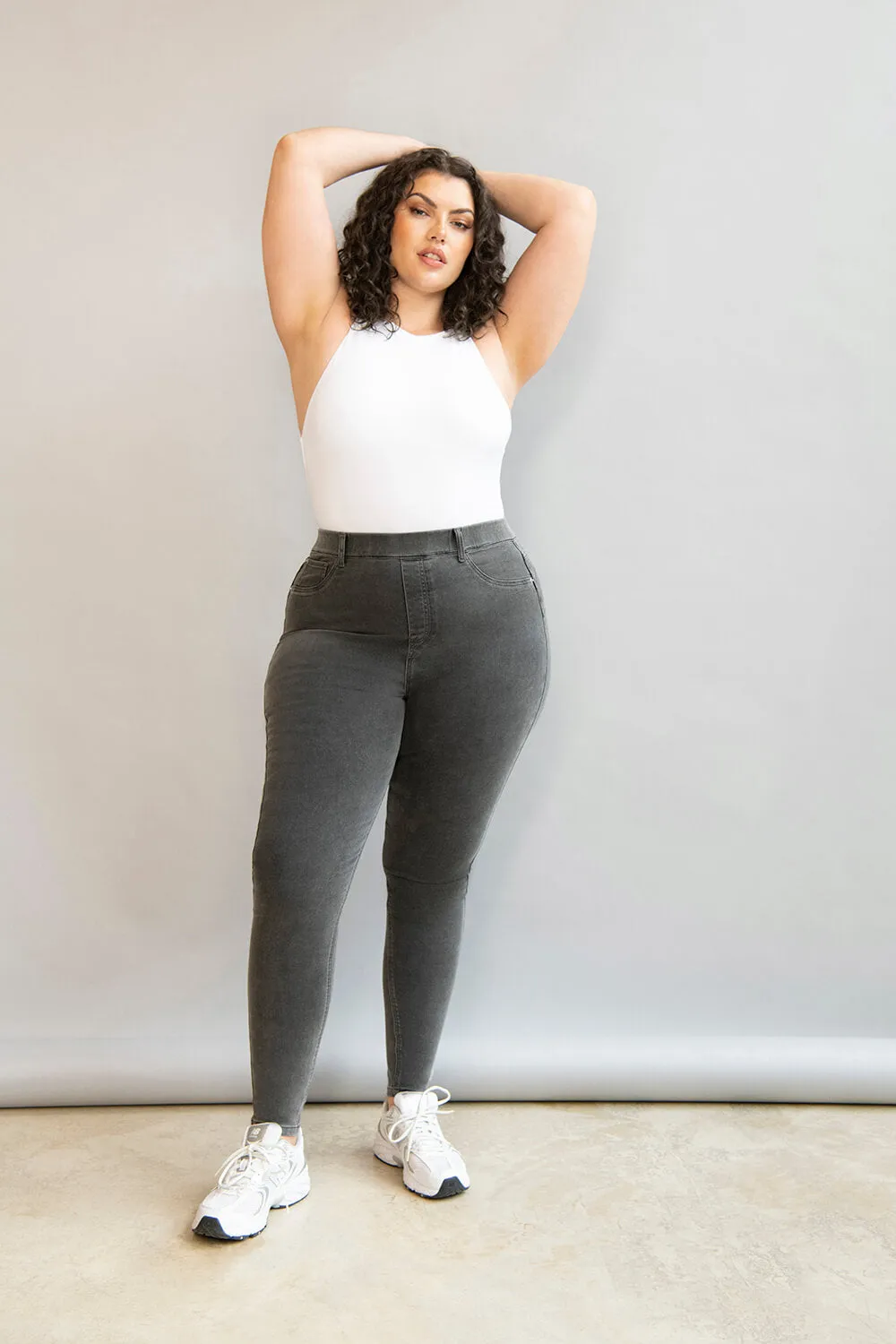 Curve Ultimate Ankle Grazer Jeggings - Grey sold by LOVALL