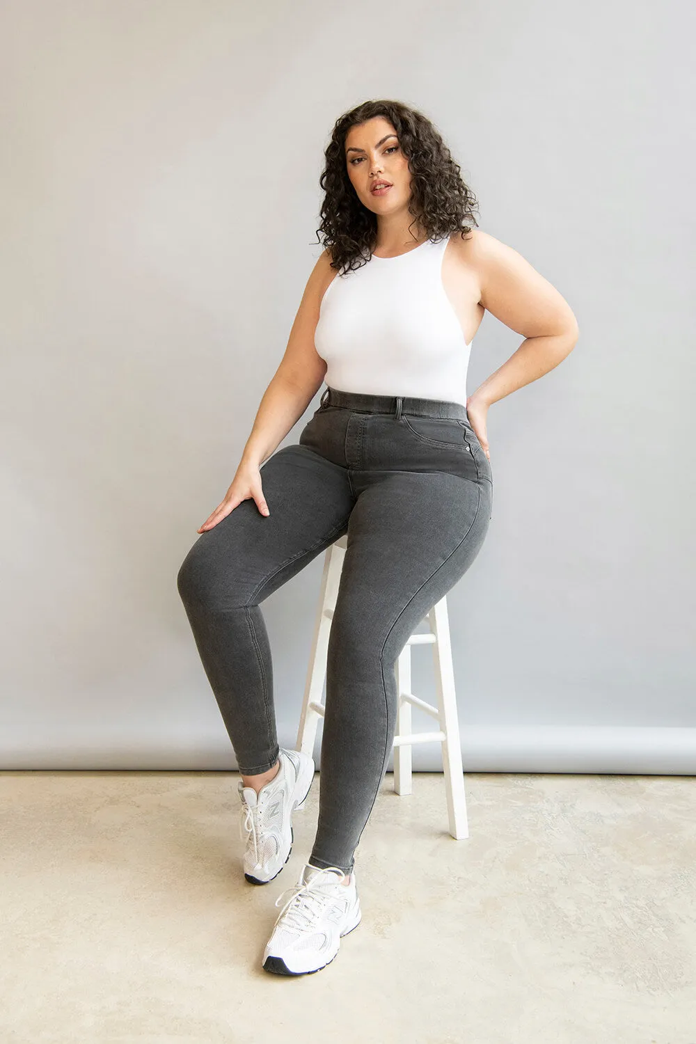 Curve Ultimate Ankle Grazer Jeggings - Grey sold by LOVALL product image thumbnail 5