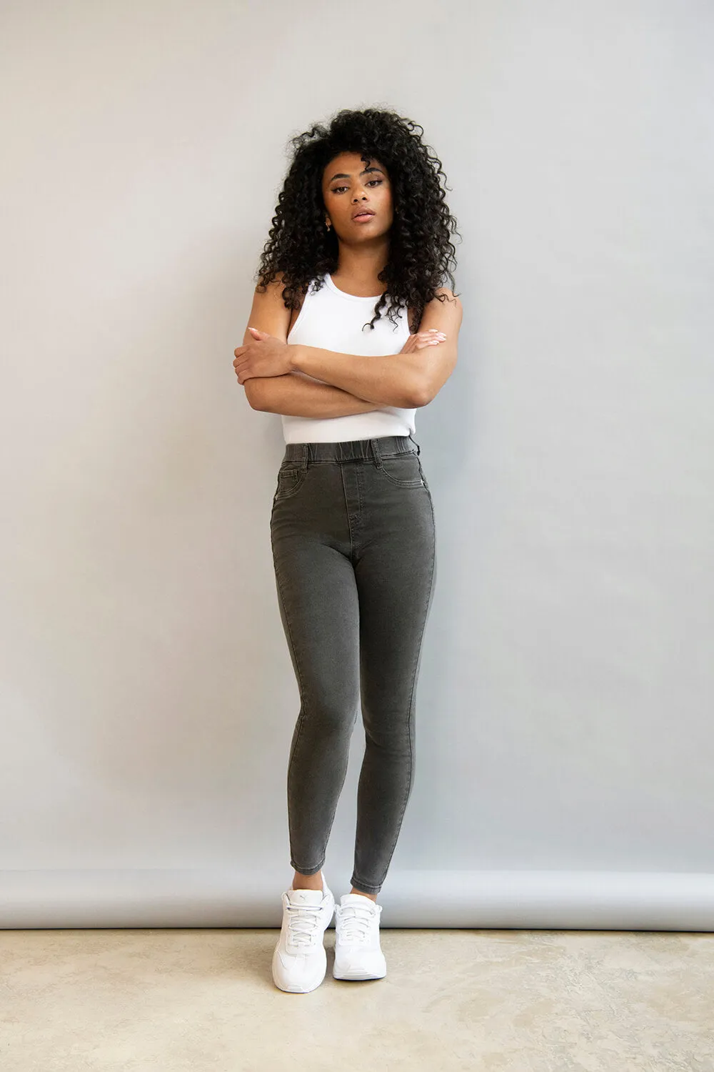 Ultimate Ankle Grazer Jeggings - Grey sold by LOVALL