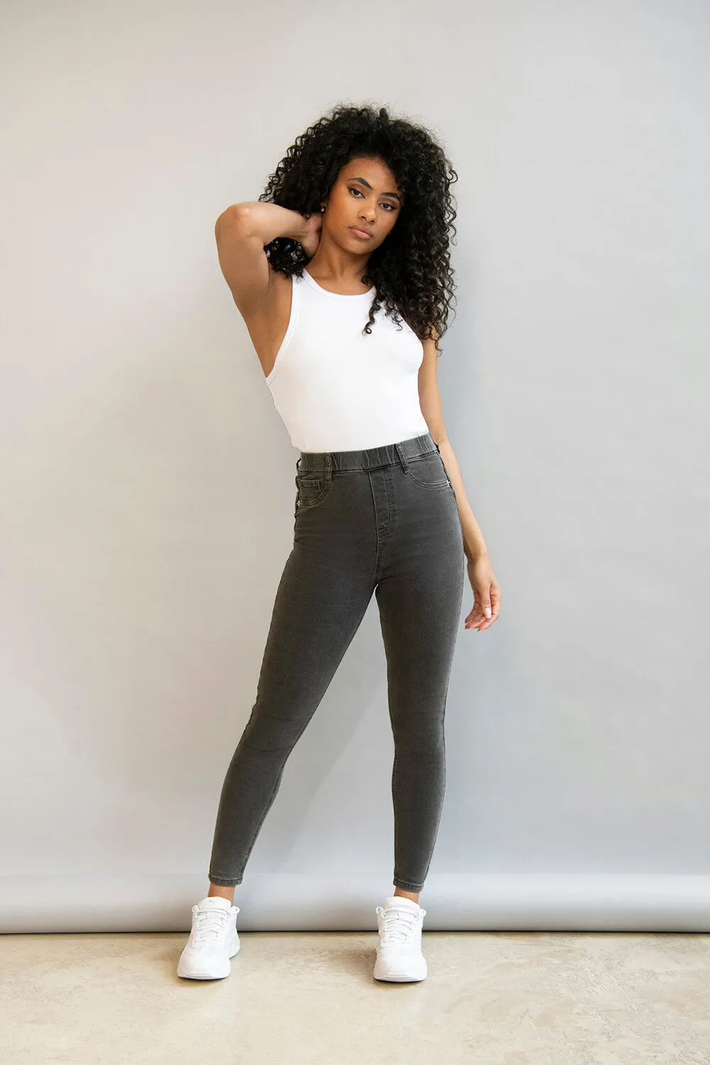 Ultimate Ankle Grazer Jeggings - Grey sold by LOVALL product image thumbnail 2