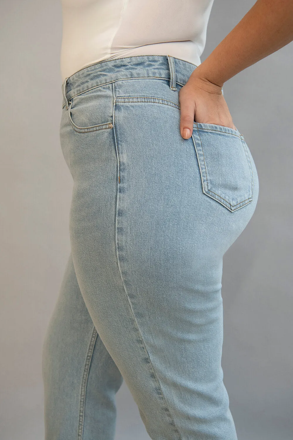 Curve Straight Jeans - Light Bleach sold by LOVALL product image thumbnail 5