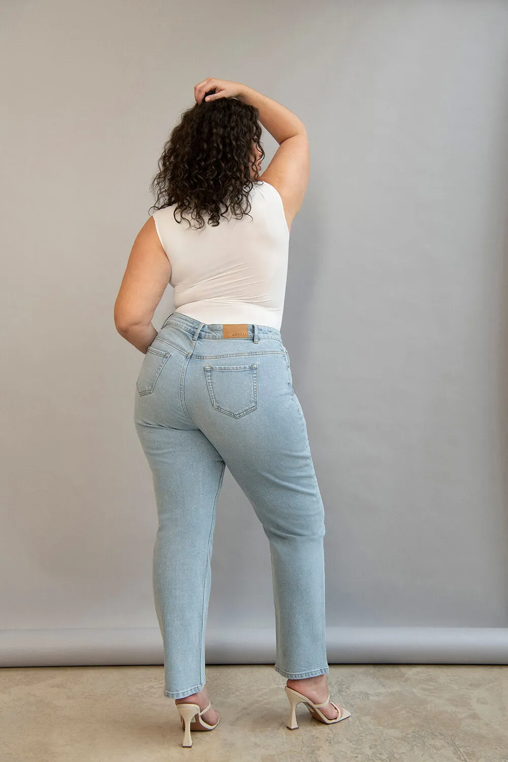 Curve Straight Jeans - Light Bleach sold by LOVALL product image thumbnail 3