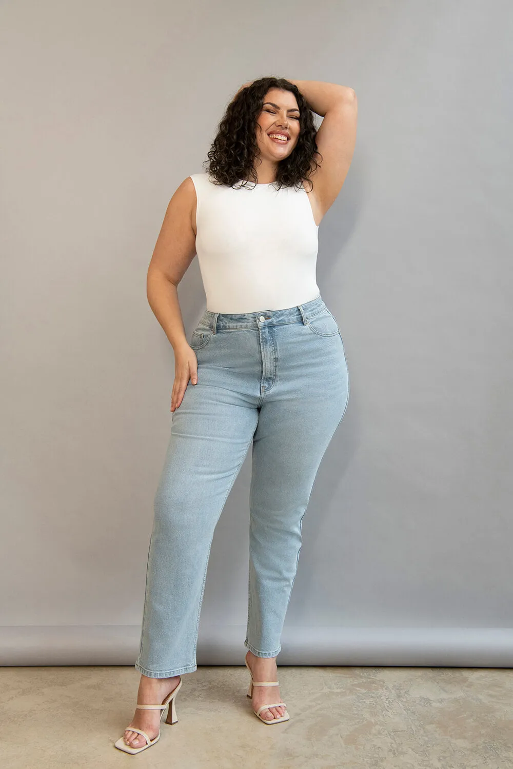 Curve Straight Jeans - Light Bleach sold by LOVALL