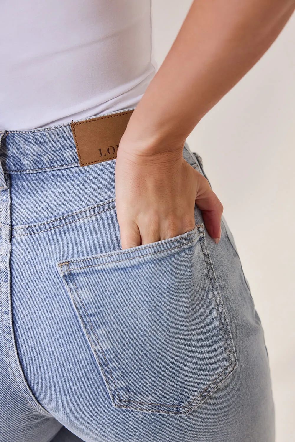 Wide Leg Jeans - Light Bleach sold by LOVALL product image thumbnail 5