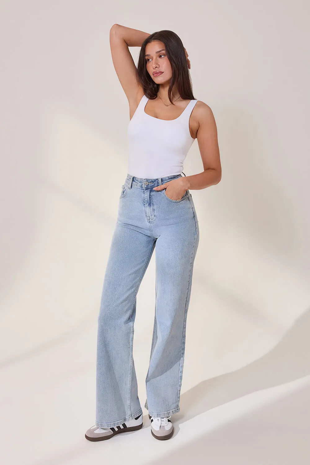 Wide Leg Jeans - Light Bleach sold by LOVALL product image thumbnail 2