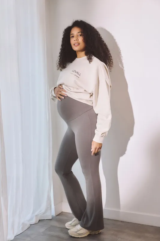 Maternity Lightweight Flare Leggings - Slate Green sold by LOVALL