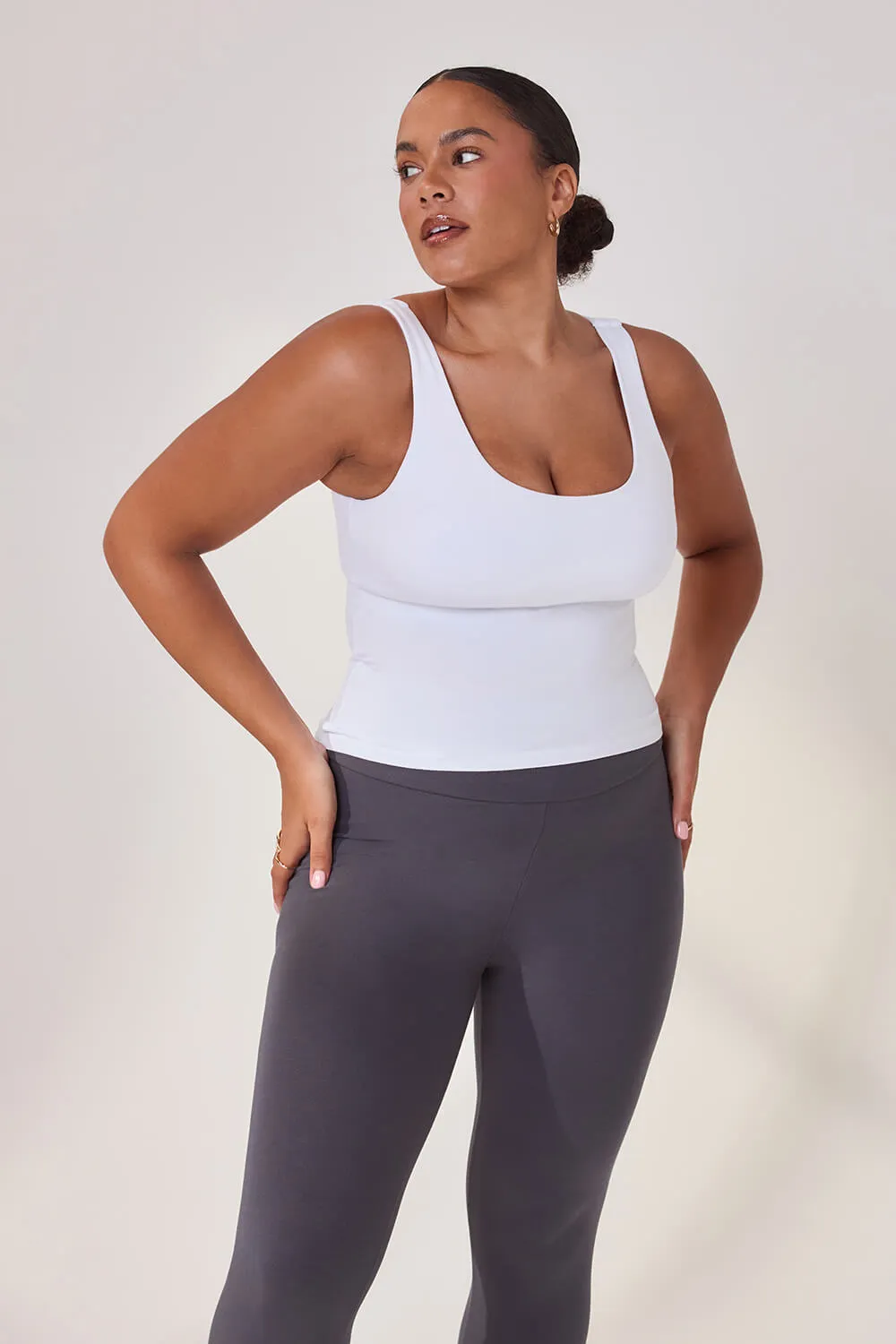 Curve Lightweight Everyday Tank Top - White sold by LOVALL product image thumbnail 2