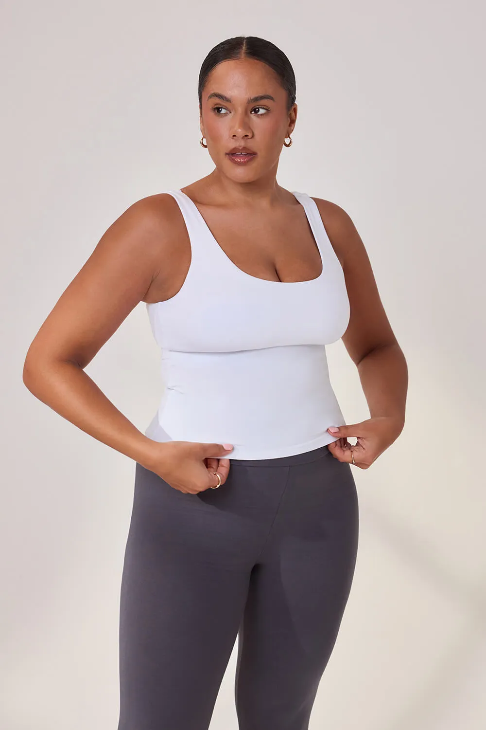 Curve Lightweight Everyday Tank Top - White sold by LOVALL