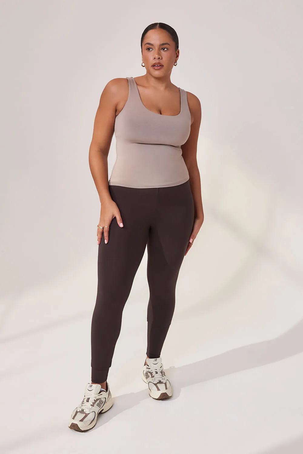 Curve Lightweight Everyday Tank Top - Stone sold by LOVALL product image thumbnail 4