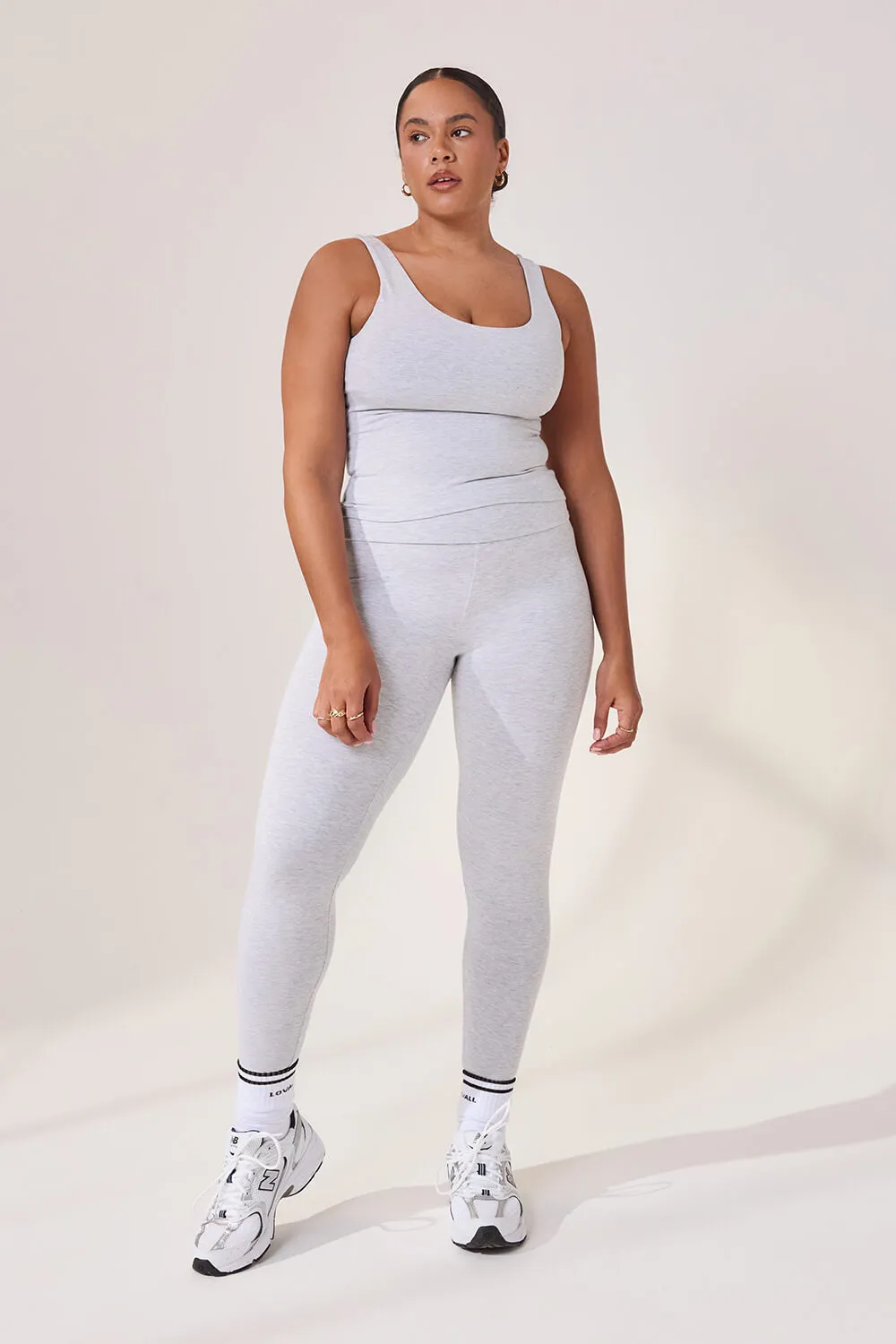 Curve Lightweight Everyday Tank Top - Light Grey Marl sold by LOVALL product image thumbnail 2