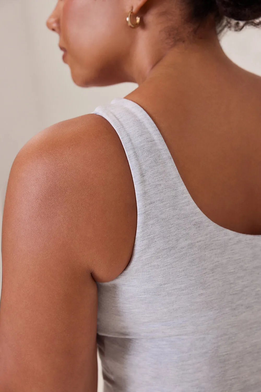Curve Lightweight Everyday Tank Top - Light Grey Marl sold by LOVALL product image thumbnail 5