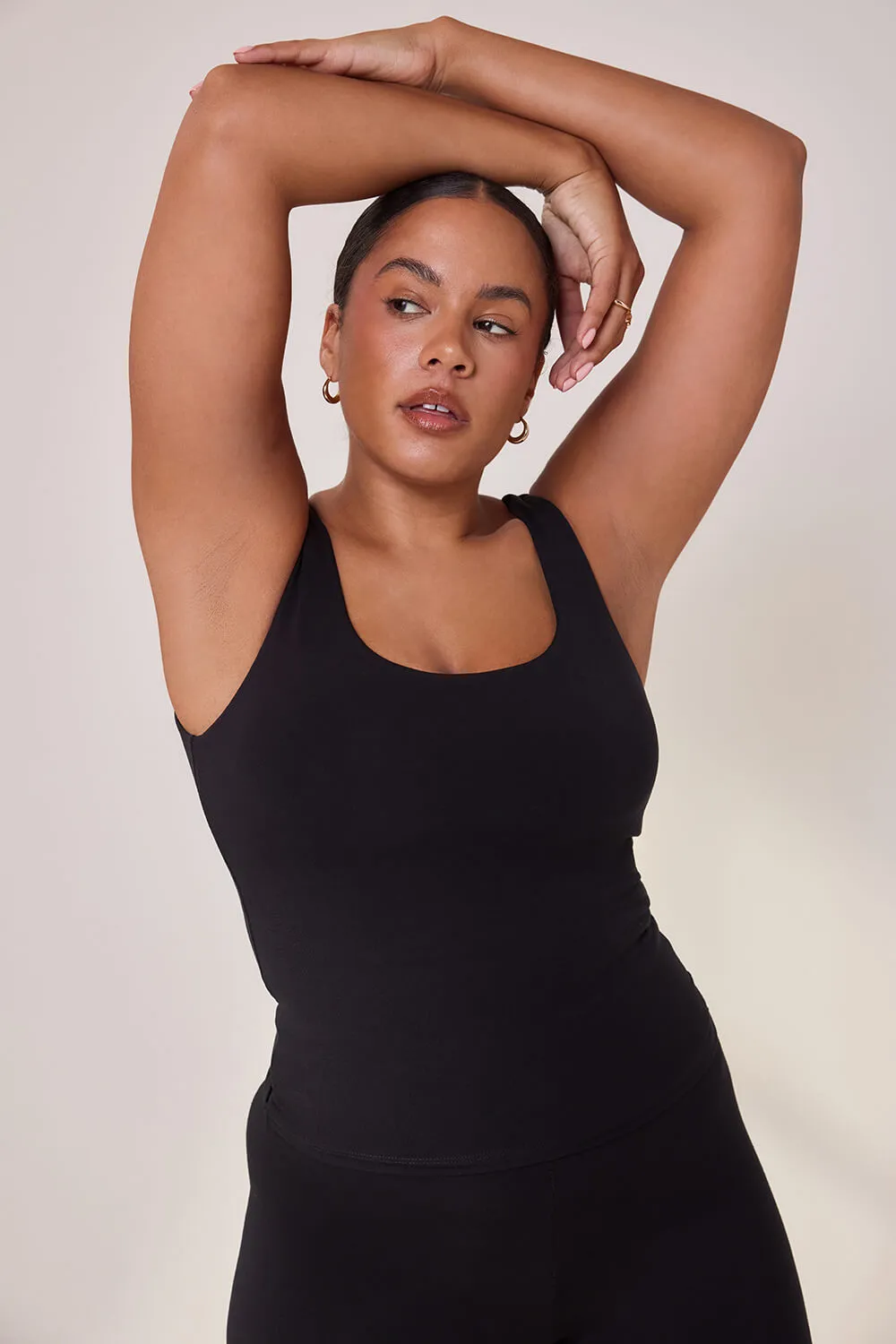 Curve Lightweight Everyday Tank Top - Black sold by LOVALL