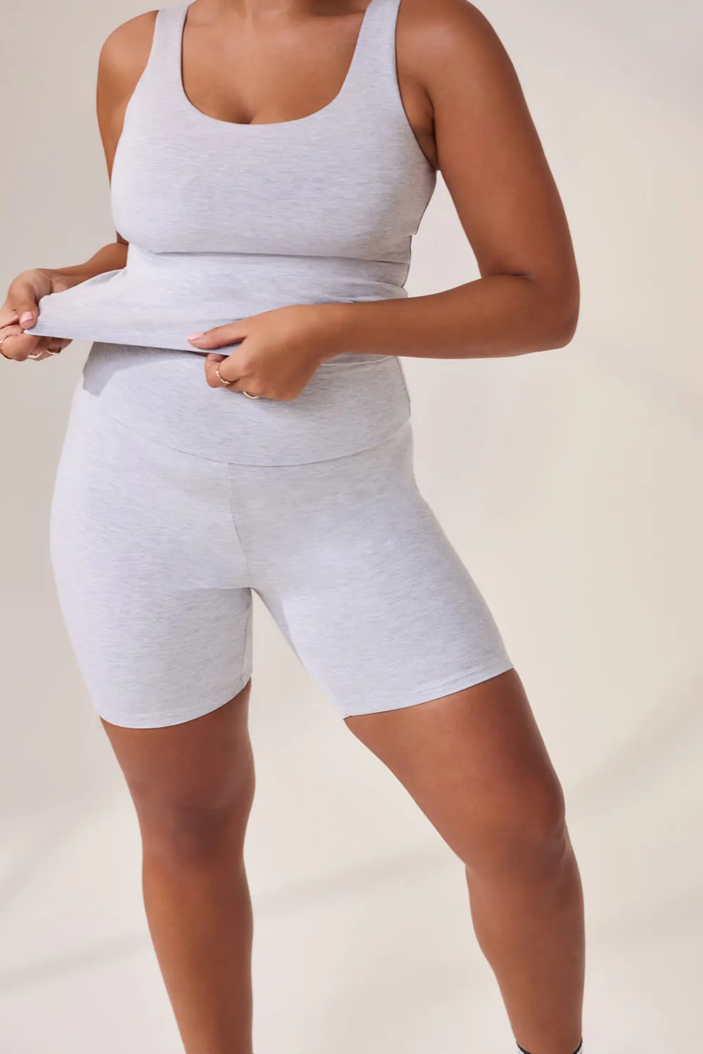 Curve Lightweight Everyday 6 Inch Cycling Shorts - Light Grey Marl sold by LOVALL product image thumbnail 3