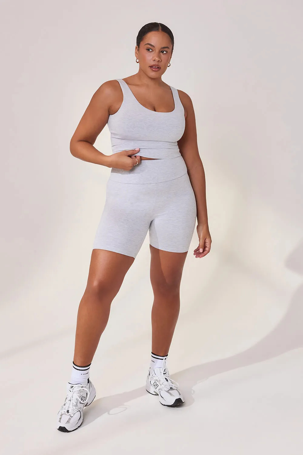 Curve Lightweight Everyday 6 Inch Cycling Shorts - Light Grey Marl sold by LOVALL product image thumbnail 2