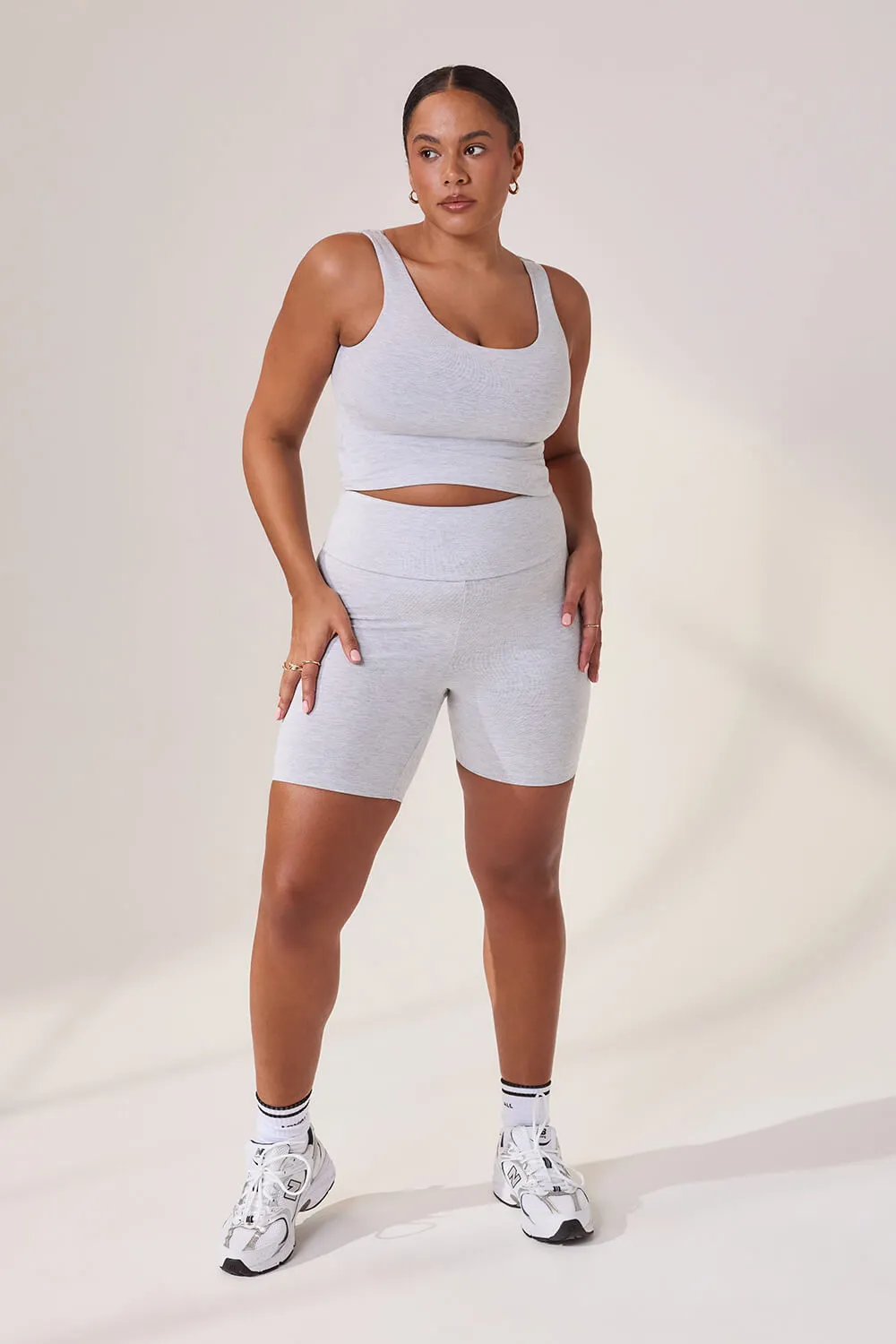 Curve Lightweight Everyday 6 Inch Cycling Shorts - Light Grey Marl sold by LOVALL