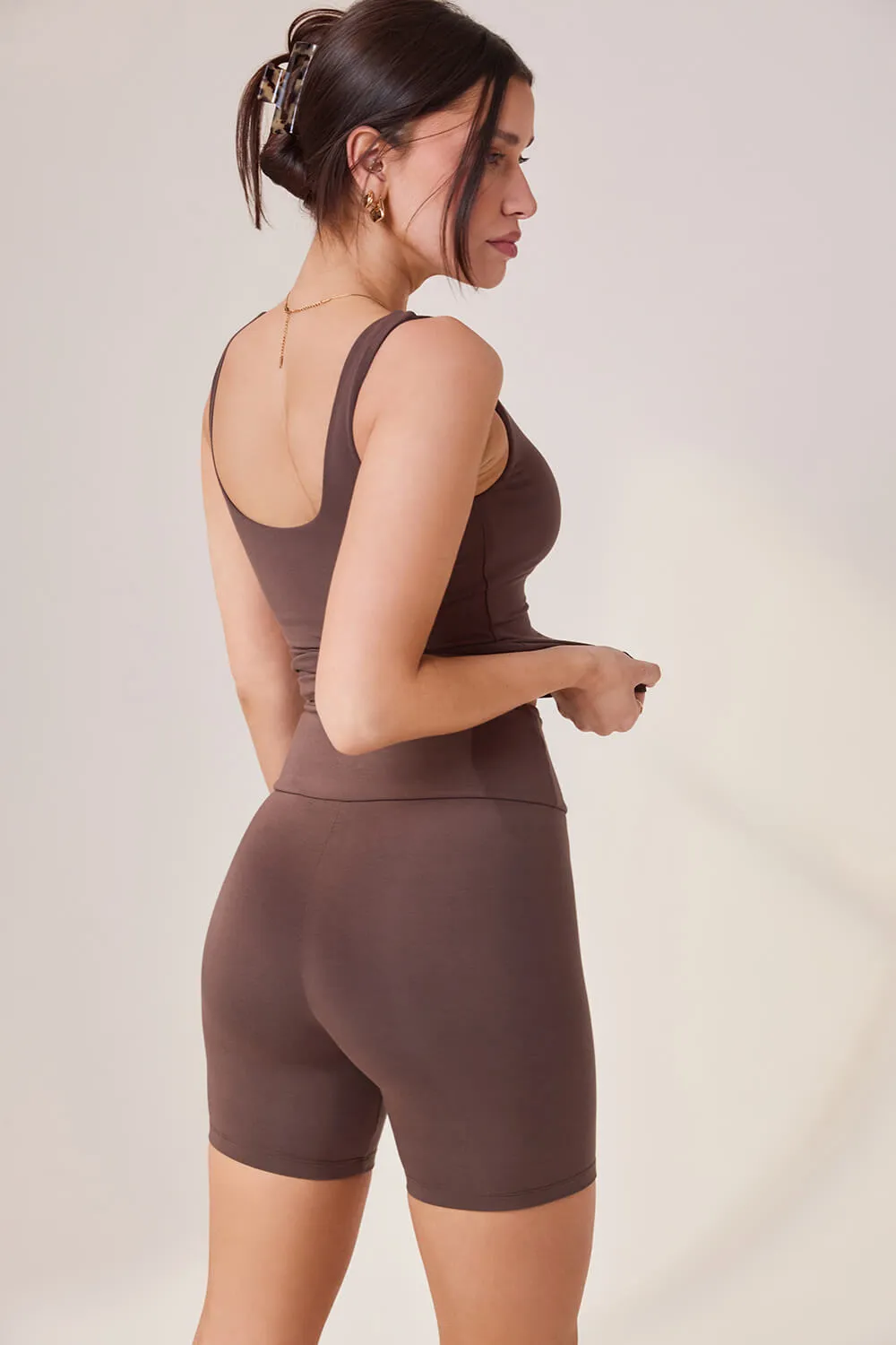 Curve Lightweight Everyday 6 Inch Cycling Shorts - Espresso Brown sold by LOVALL product image thumbnail 5