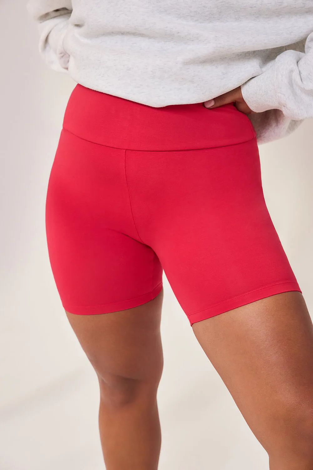 Curve Lightweight Everyday 6 Inch Cycling Shorts - Cherry Red sold by LOVALL product image thumbnail 5