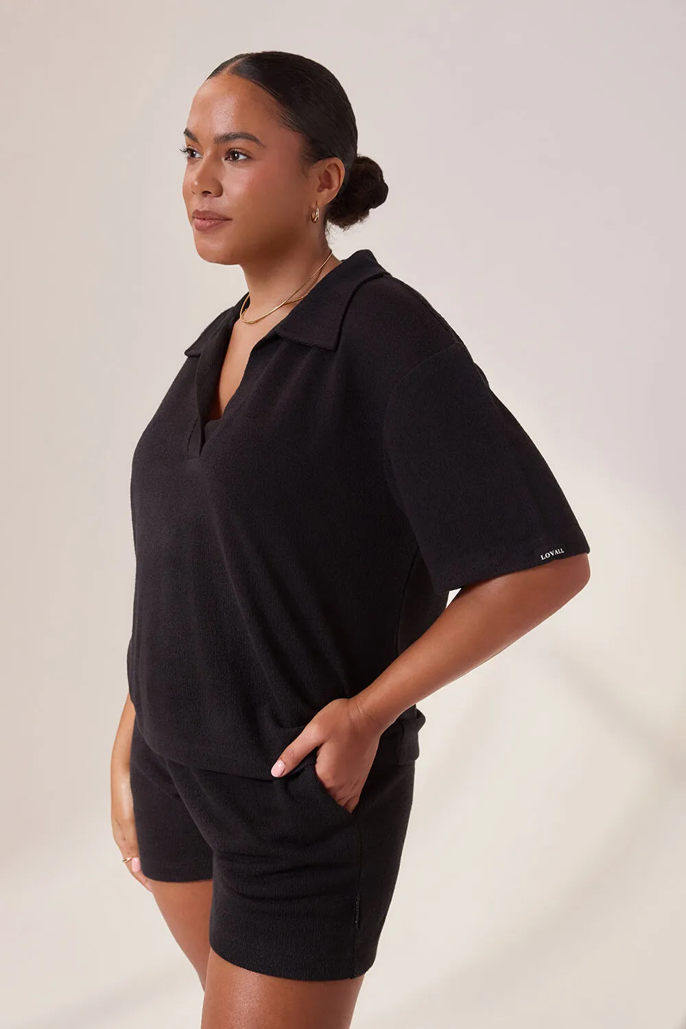 Curve Lightweight Collared Knit Set - Black sold by LOVALL product image thumbnail 4