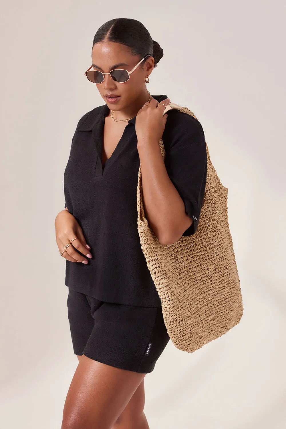 Curve Lightweight Collared Knit Set - Black sold by LOVALL product image thumbnail 3