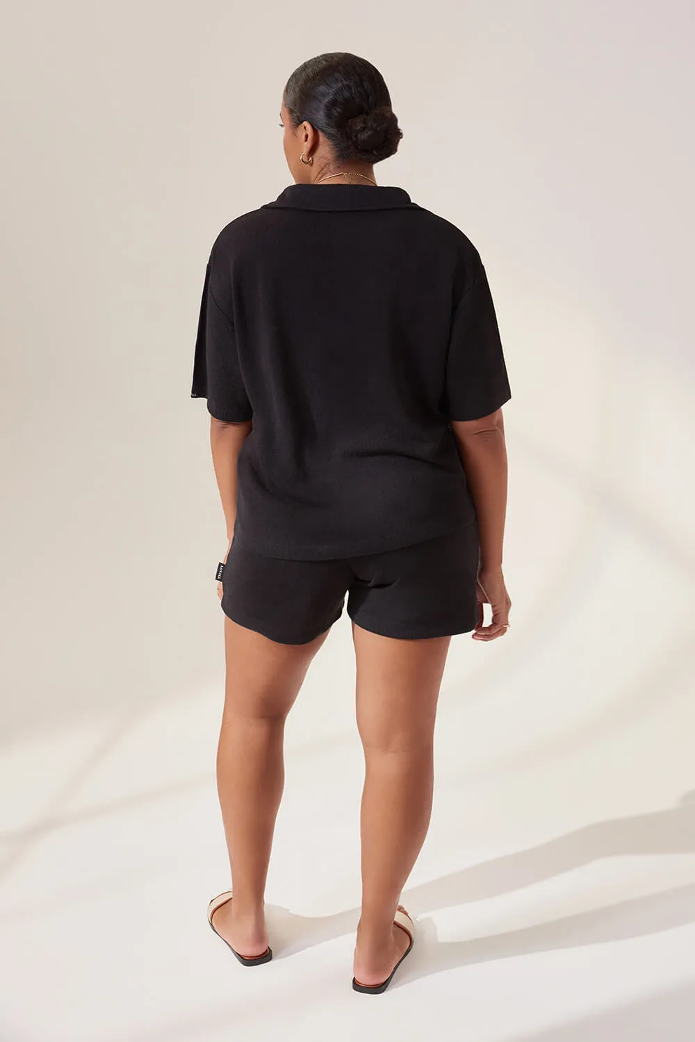 Curve Lightweight Collared Knit Set - Black sold by LOVALL product image thumbnail 5