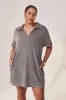 Curve Lightweight Collared Knit Dress - Slate Green sold by LOVALL
