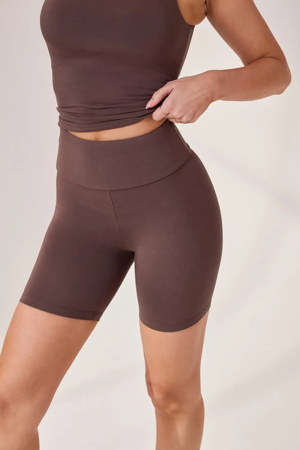 Lightweight Everyday 6 Inch Cycling Shorts - Espresso Brown sold by LOVALL product image thumbnail 4