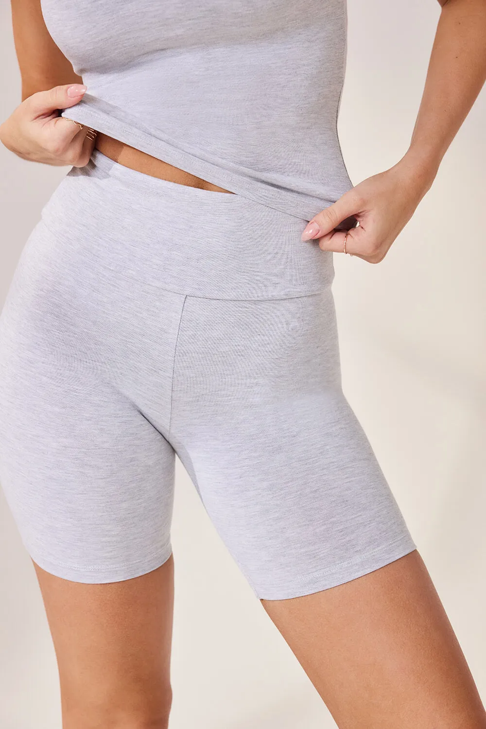 Lightweight Everyday 6 Inch Cycling Shorts - Light Grey Marl sold by LOVALL product image thumbnail 4