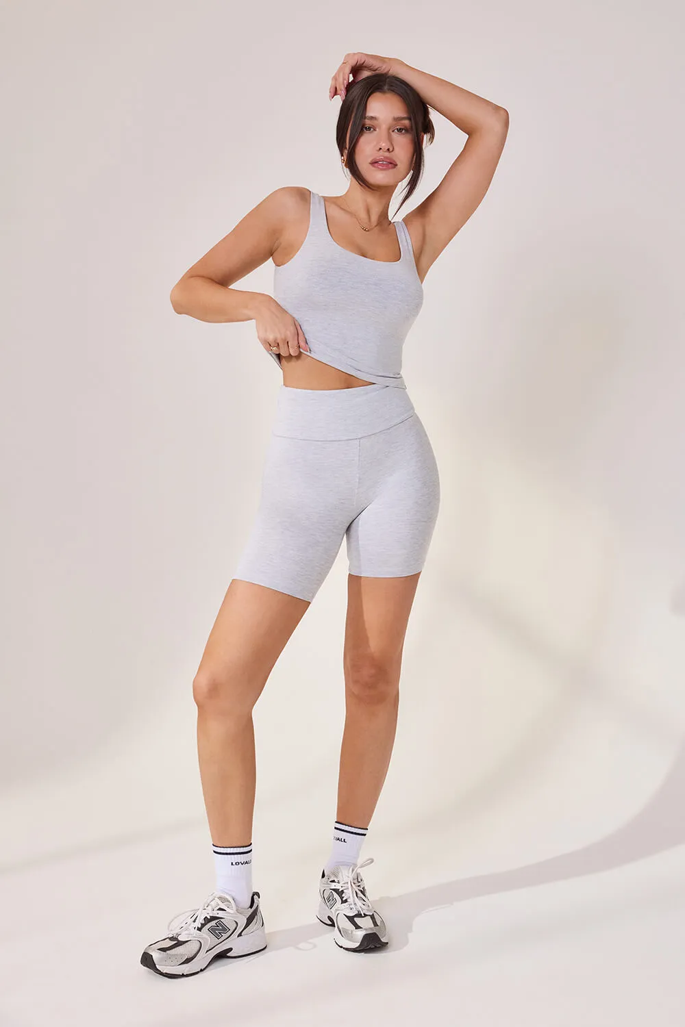 Lightweight Everyday 6 Inch Cycling Shorts - Light Grey Marl sold by LOVALL