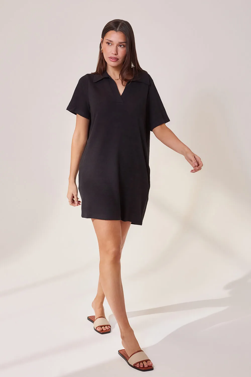 Lightweight Collared Knit Dress - Black sold by LOVALL