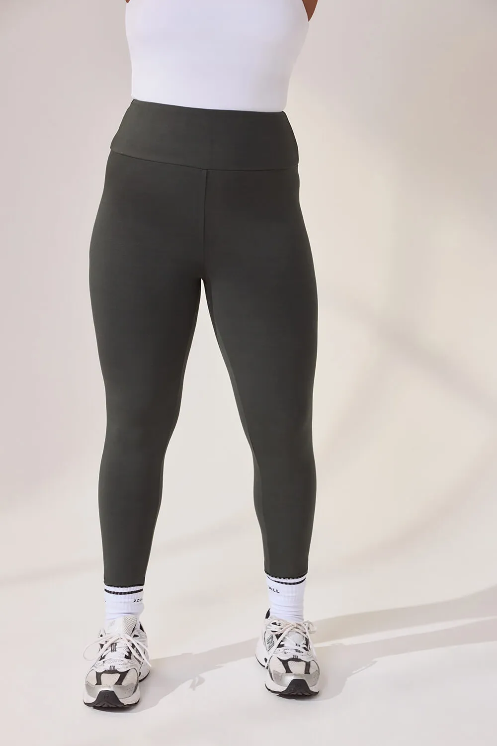 Curve Lightweight Everyday High Waisted Leggings - Pine sold by LOVALL product image thumbnail 3