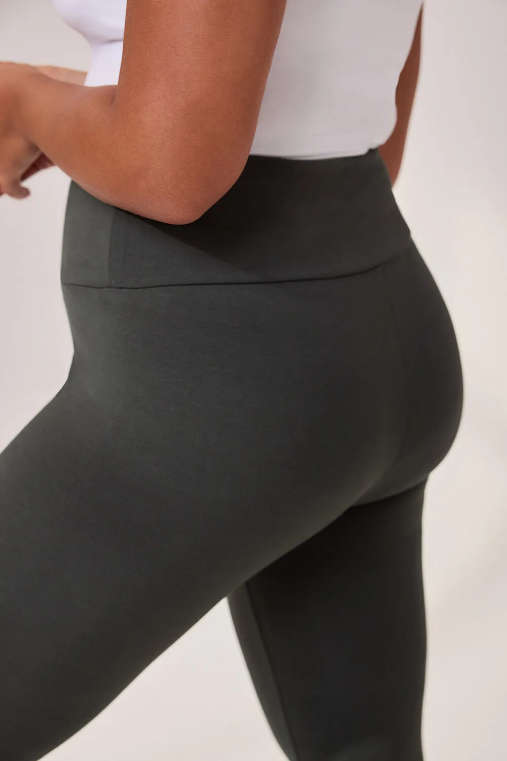Curve Lightweight Everyday High Waisted Leggings - Pine sold by LOVALL product image thumbnail 4
