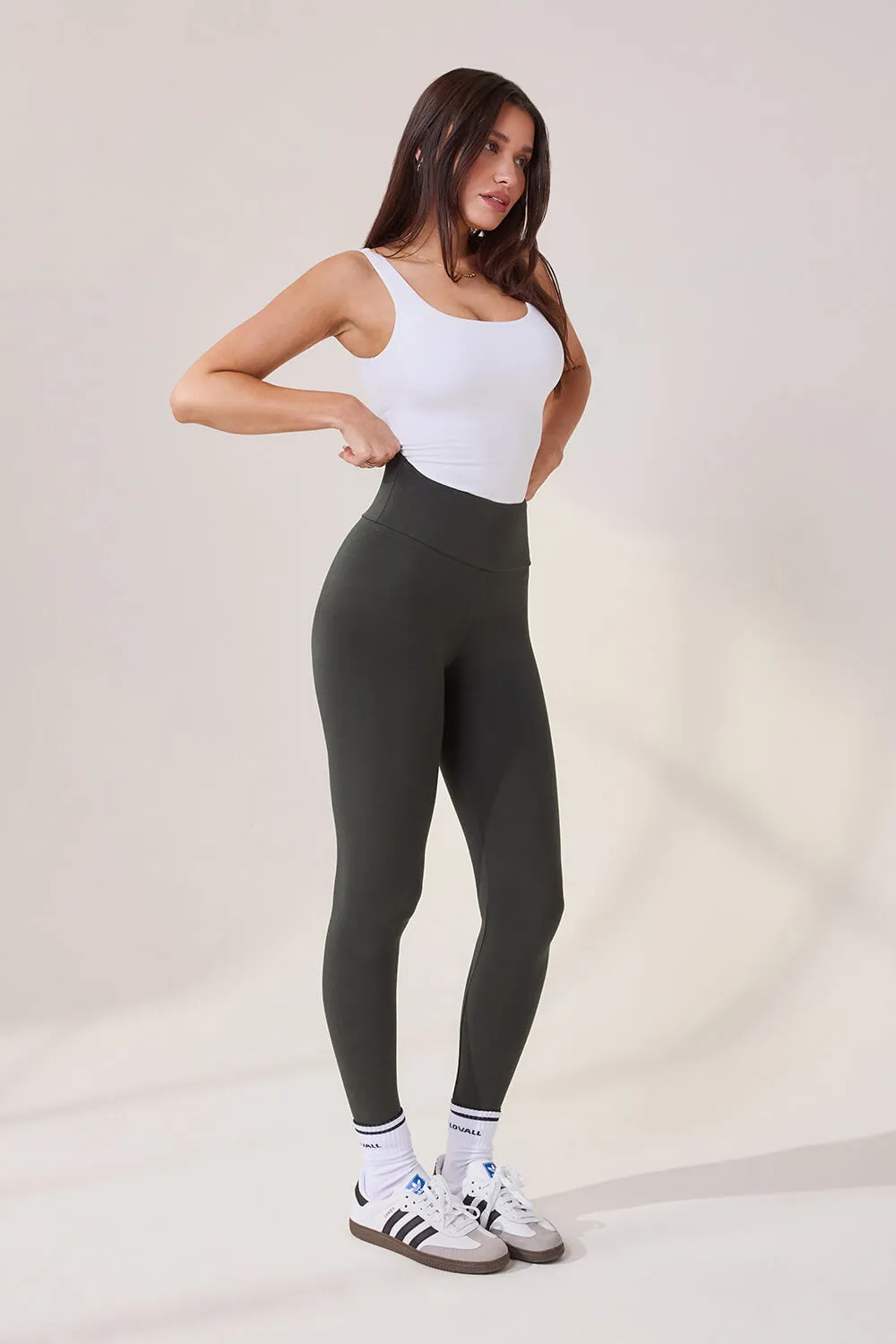 Curve Lightweight Everyday High Waisted Leggings - Pine sold by LOVALL product image thumbnail 5