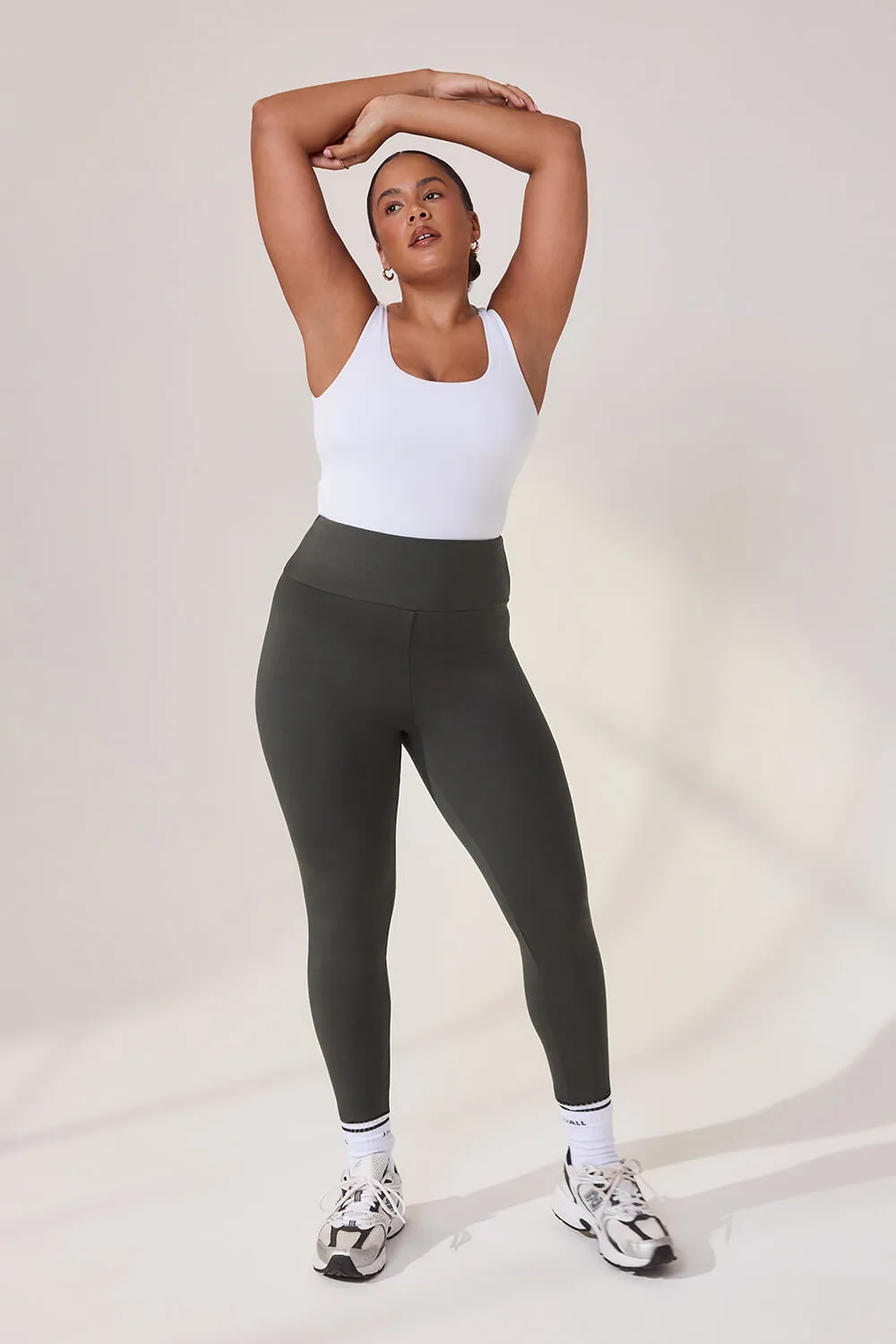 Curve Lightweight Everyday High Waisted Leggings - Pine sold by LOVALL