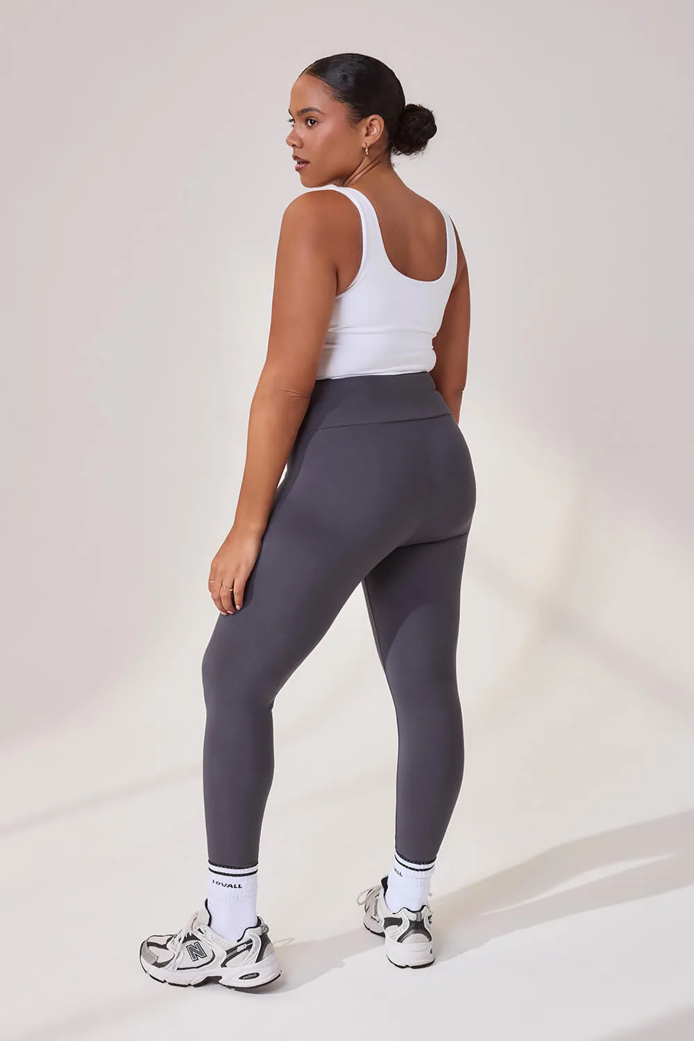 Curve Lightweight Everyday High Waisted Leggings - Odyssey Grey sold by LOVALL product image thumbnail 3