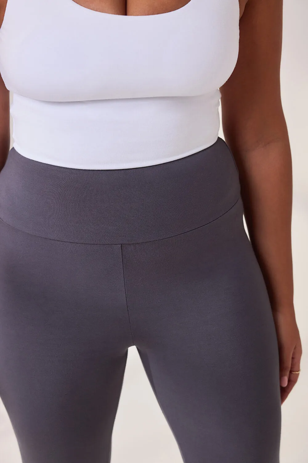 Curve Lightweight Everyday High Waisted Leggings - Odyssey Grey sold by LOVALL product image thumbnail 4