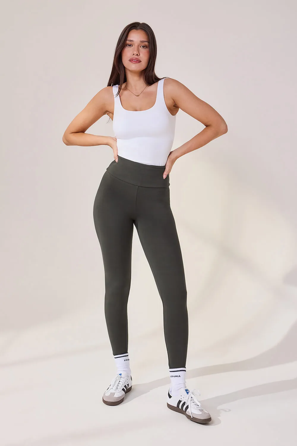 Lightweight Everyday High Waisted Leggings - Pine sold by LOVALL product image thumbnail 2