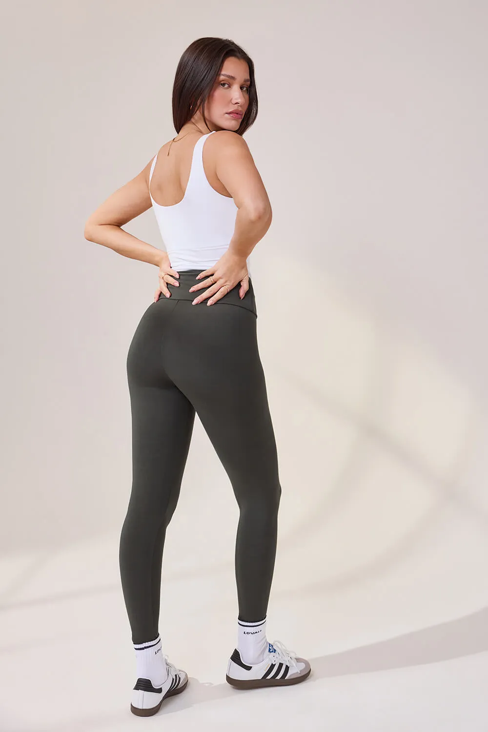 Lightweight Everyday High Waisted Leggings - Pine sold by LOVALL product image thumbnail 3
