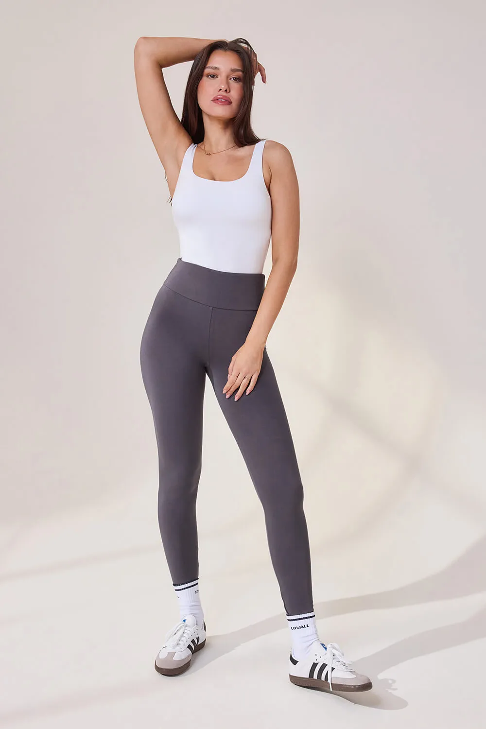 Lightweight Everyday High Waisted Leggings - Odyssey Grey sold by LOVALL