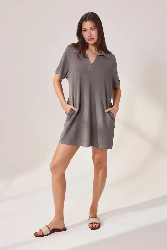 Lightweight Collared Knit Dress - Slate Green sold by LOVALL