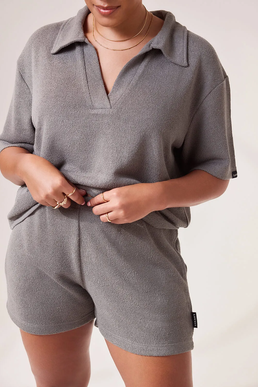 Curve Lightweight Collared Knit Set - Slate Green sold by LOVALL product image thumbnail 4