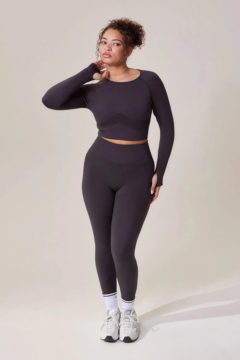 Curve Sculpt Seamless Long Sleeve Top - Shadow sold by LOVALL product image thumbnail 3