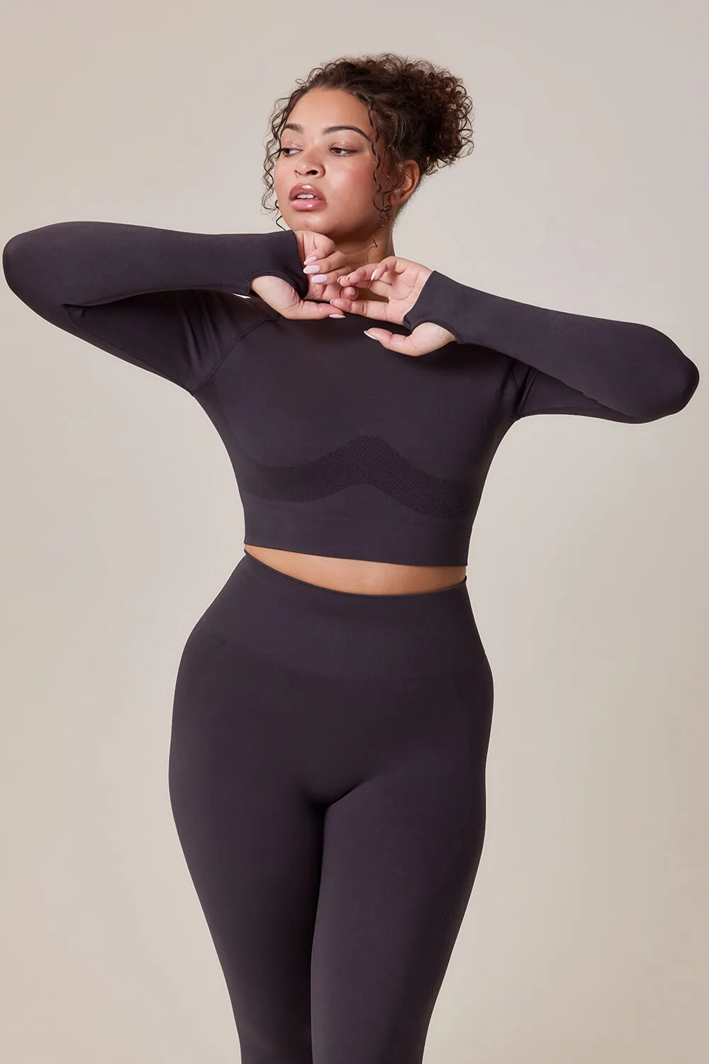 Curve Sculpt Seamless Long Sleeve Top - Shadow sold by LOVALL product image thumbnail 4
