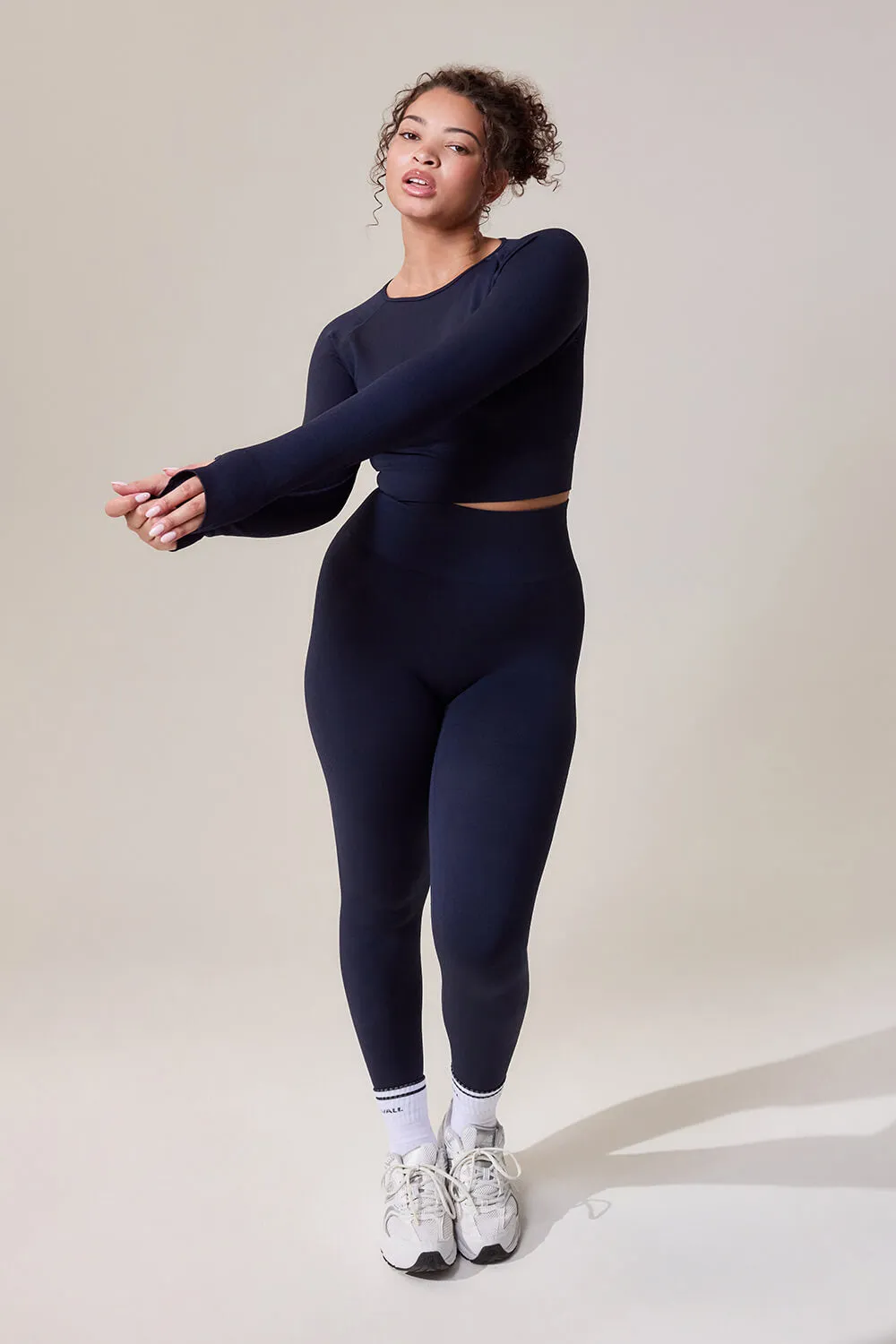 Curve Sculpt Seamless Long Sleeve Top - Deep Navy sold by LOVALL product image thumbnail 2