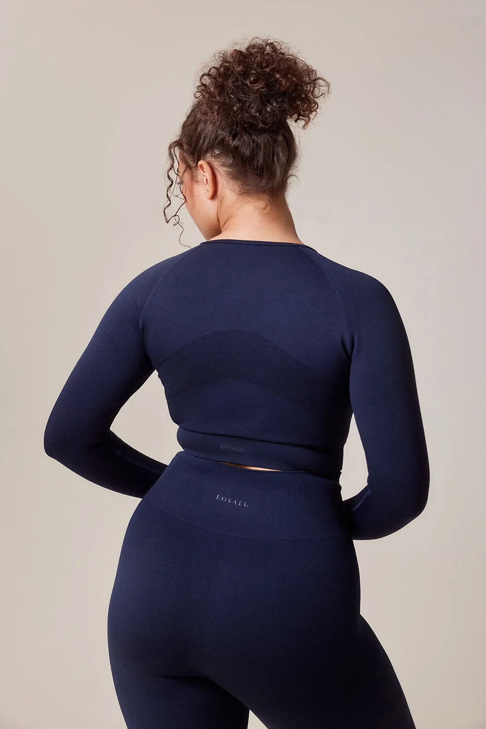 Curve Sculpt Seamless Long Sleeve Top - Deep Navy sold by LOVALL product image thumbnail 4
