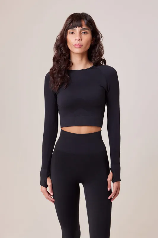 Sculpt Seamless Long Sleeve Top - Black sold by LOVALL