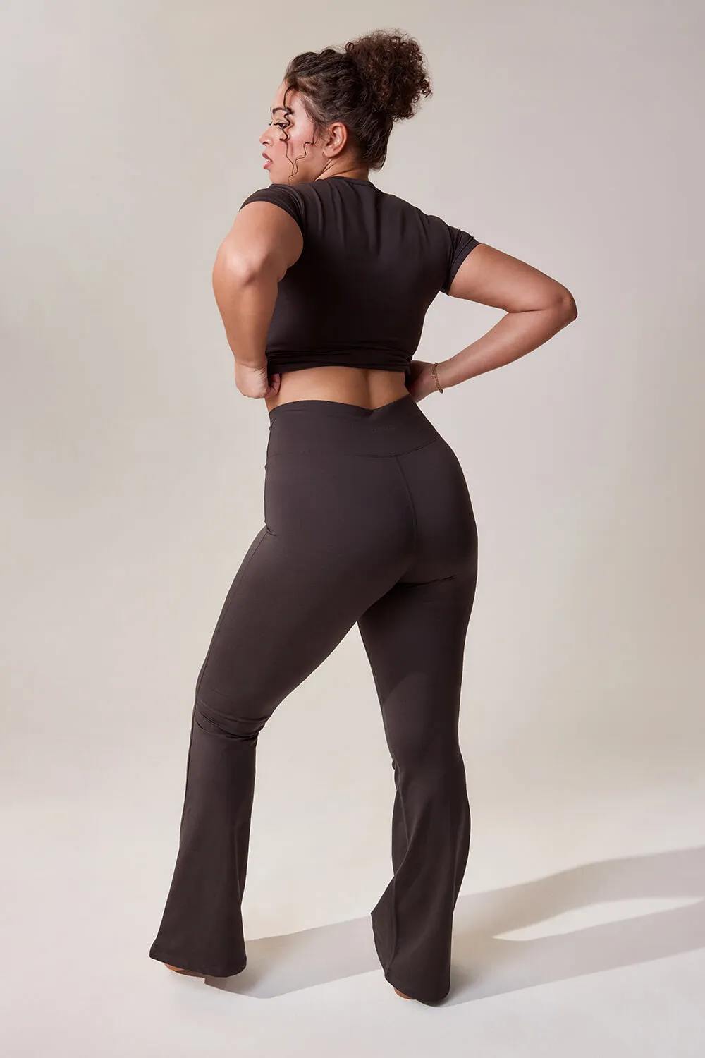 Curve Ultimate Everyday Flare Leggings - Black Coffee sold by LOVALL product image thumbnail 5