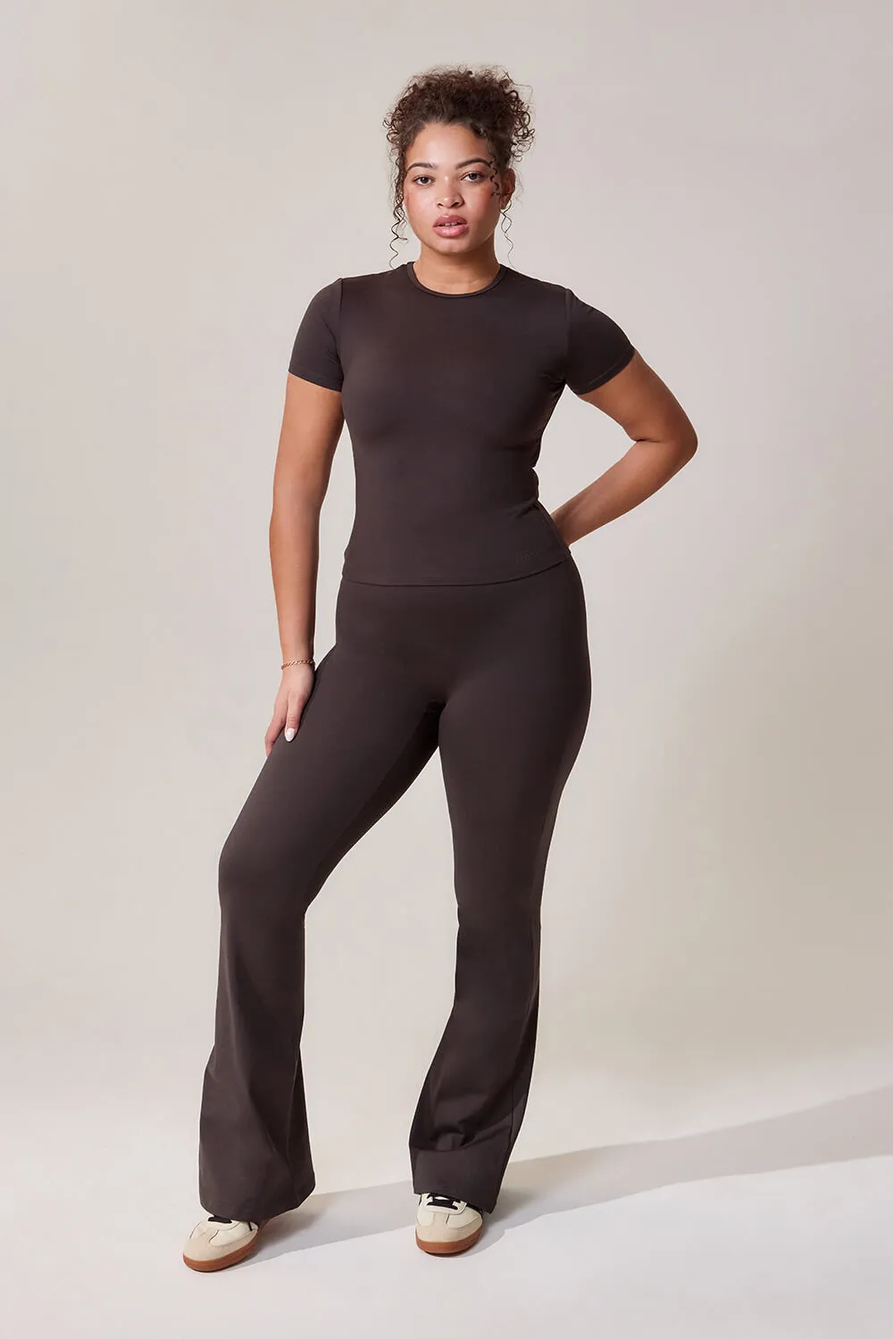 Curve Ultimate Everyday Flare Leggings - Black Coffee sold by LOVALL