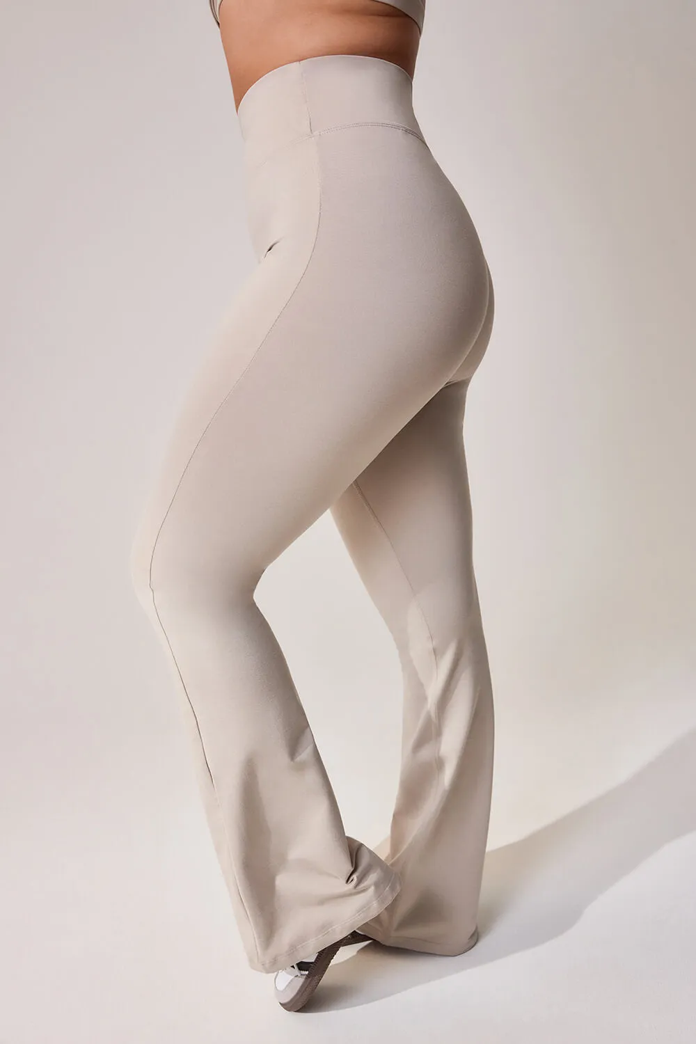 Curve Ultimate Everyday Flare Leggings - Oatmeal Beige sold by LOVALL product image thumbnail 5