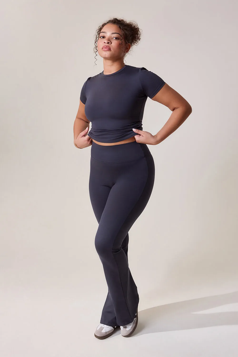 Curve Ultimate Everyday Flare Leggings - Vintage Navy sold by LOVALL product image thumbnail 3